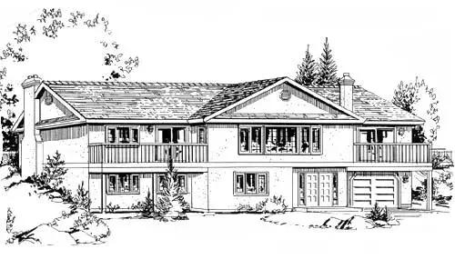 Traditional house plans 40-396 - front exterior, 1,716 sq ft, 3 bed, 2 bath house plans | Monster House Plans