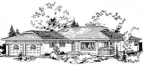 Traditional house plans 40-402 - front exterior, 1,731 sq ft, 2 bed, 2 bath house plans | Monster House Plans