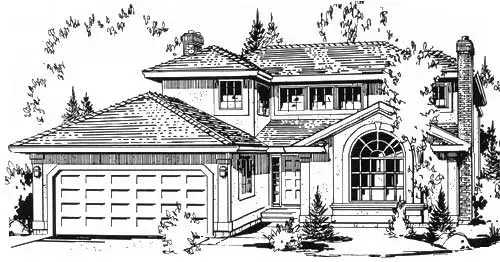 Traditional house plans 40-404 - front exterior, 1,736 sq ft, 3 bed, 2 bath house plans | Monster House Plans