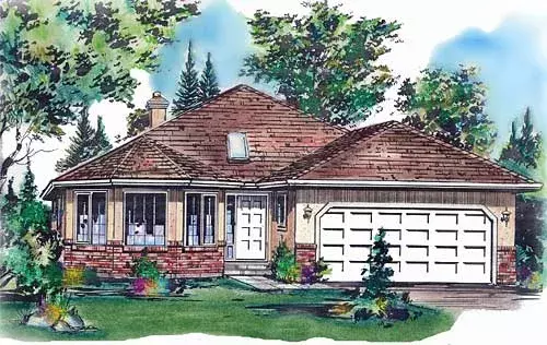 Traditional house plans 40-408 - front exterior, 1,749 sq ft, 3 bed, 2 bath house plans | Monster House Plans