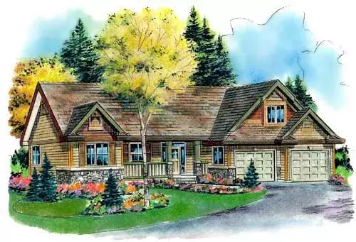 Traditional house plans 40-410 - front exterior, 1,756 sq ft, 2 bed, 2 bath house plans | Monster House Plans
