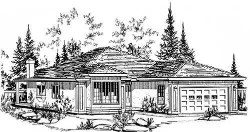 Traditional house plans 40-413 - front exterior, 1,766 sq ft, 3 bed, 2 bath house plans | Monster House Plans