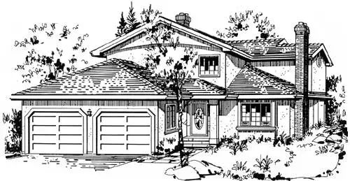 Traditional house plans 40-416 - front exterior, 1,779 sq ft, 3 bed, 2 bath house plans | Monster House Plans