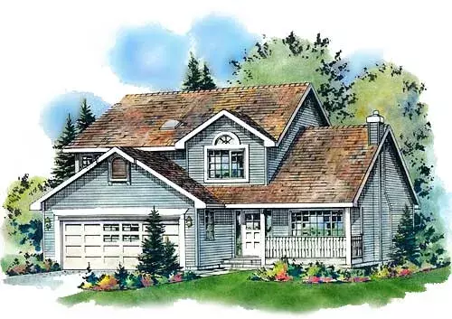 Traditional house plans 40-417 - front exterior, 1,781 sq ft, 3 bed, 2 bath house plans | Monster House Plans