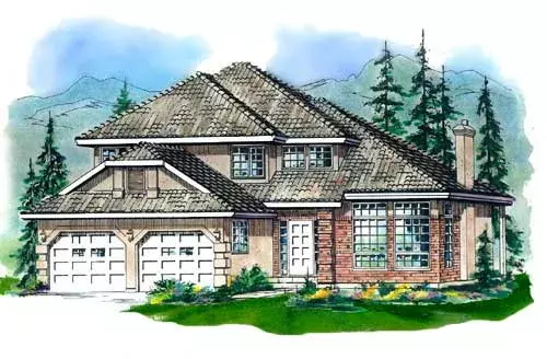 Traditional house plans 40-418 - front exterior, 1,784 sq ft, 3 bed, 2 bath house plans | Monster House Plans