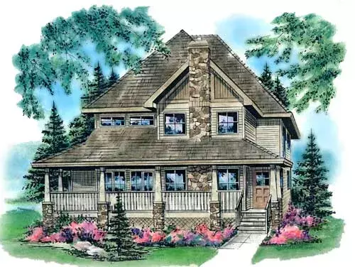Country house plans 40-419 - front exterior, 1,784 sq ft, 4 bed, 2 bath house plans | Monster House Plans