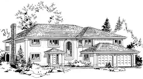 Traditional house plans 40-422 - front exterior, 1,787 sq ft, 3 bed, 2 bath house plans | Monster House Plans
