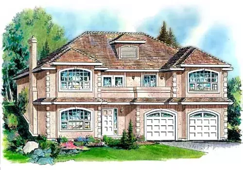 Mediterranean house plans 40-423 - front exterior, 1,794 sq ft, 3 bed, 2 bath house plans | Monster House Plans