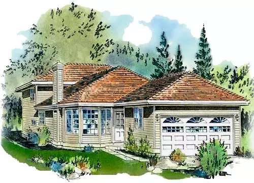 Traditional house plans 40-427 - front exterior, 1,801 sq ft, 4 bed, 2 bath house plans | Monster House Plans