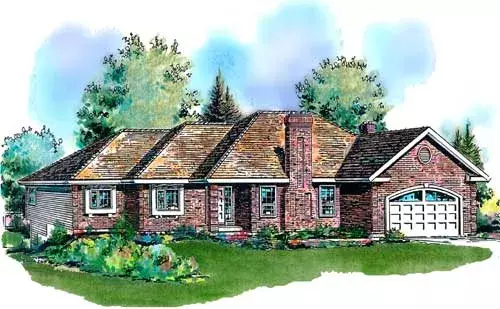 Traditional house plans 40-430 - front exterior, 1,814 sq ft, 3 bed, 2 bath house plans | Monster House Plans