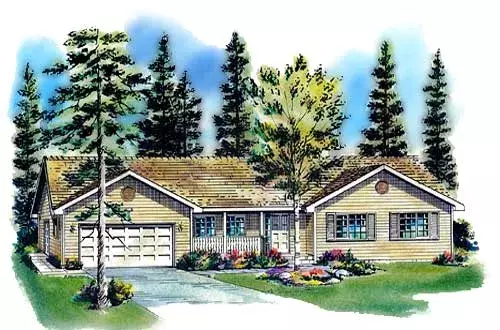 Traditional house plans 40-431 - front exterior, 1,818 sq ft, 3 bed, 2 bath house plans | Monster House Plans