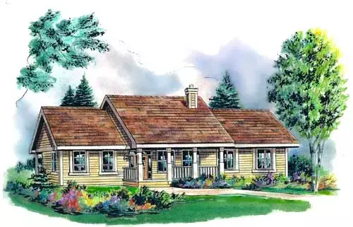 Country house plans 40-432 - front exterior, 1,820 sq ft, 3 bed, 2 bath house plans | Monster House Plans