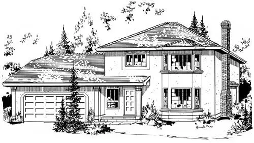 Traditional house plans 40-433 - front exterior, 1,820 sq ft, 3 bed, 2 bath house plans | Monster House Plans