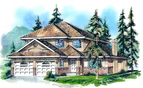 Traditional house plans 40-437 - front exterior, 1,846 sq ft, 3 bed, 2 bath house plans | Monster House Plans
