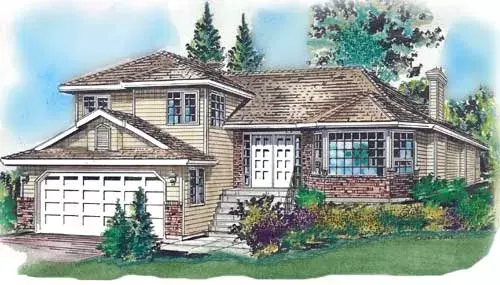 Traditional house plans 40-442 - front exterior, 1,852 sq ft, 3 bed, 2 bath house plans | Monster House Plans