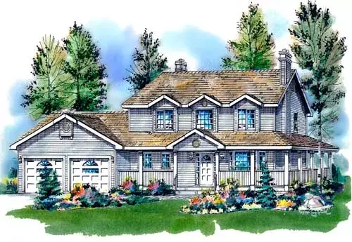 Country house plans 40-447 - front exterior, 1,865 sq ft, 3 bed, 2 bath house plans | Monster House Plans