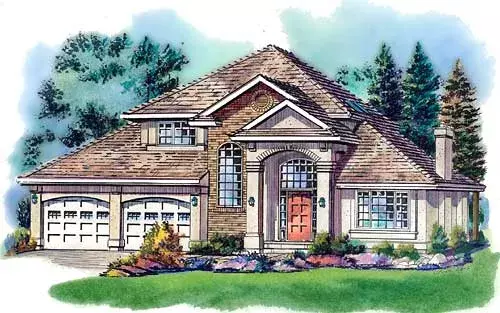 Northwest house plans 40-449 - front exterior, 1,869 sq ft, 3 bed, 2 bath house plans | Monster House Plans