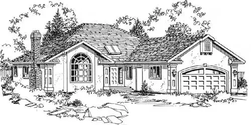 Traditional house plans 40-455 - front exterior, 1,884 sq ft, 3 bed, 2 bath house plans | Monster House Plans