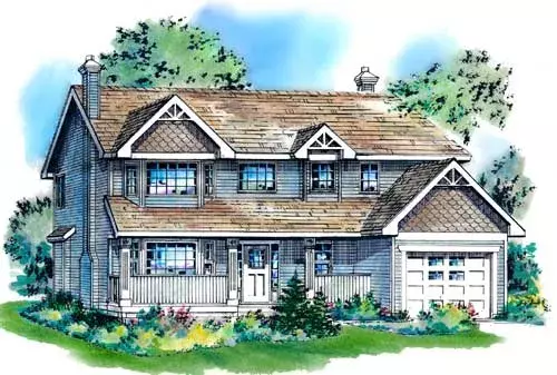 Country house plans 40-456 - front exterior, 1,885 sq ft, 4 bed, 2 bath house plans | Monster House Plans
