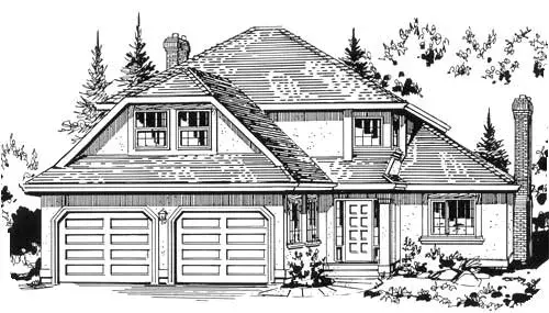 Traditional house plans 40-457 - front exterior, 1,886 sq ft, 4 bed, 2 bath house plans | Monster House Plans