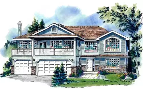 Traditional house plans 40-462 - front exterior, 1,909 sq ft, 3 bed, 2 bath house plans | Monster House Plans