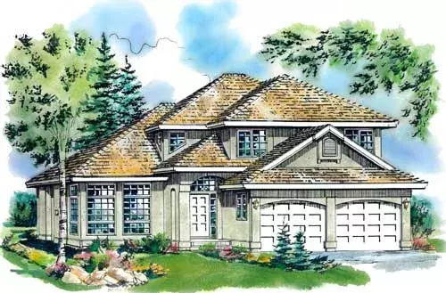 Traditional house plans 40-466 - front exterior, 1,918 sq ft, 3 bed, 2 bath house plans | Monster House Plans