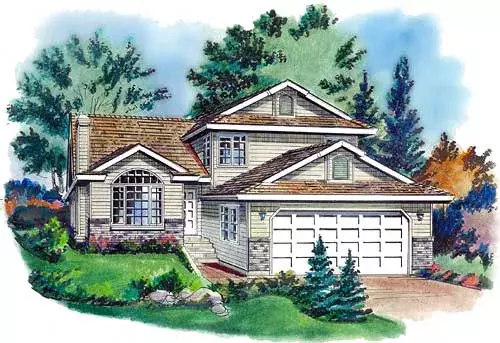 Traditional house plans 40-468 - front exterior, 1,921 sq ft, 3 bed, 2 bath house plans | Monster House Plans