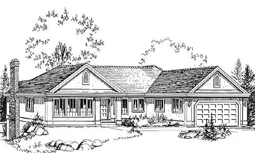 Traditional house plans 40-469 - front exterior, 1,927 sq ft, 3 bed, 2 bath house plans | Monster House Plans