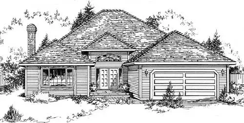 Traditional house plans 40-470 - front exterior, 1,928 sq ft, 3 bed, 2 bath house plans | Monster House Plans