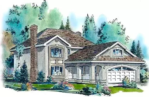 Southwest house plans 40-475 - front exterior, 1,938 sq ft, 3 bed, 2 bath house plans | Monster House Plans
