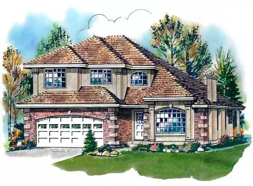 Traditional house plans 40-484 - front exterior, 1,961 sq ft, 4 bed, 2 bath house plans | Monster House Plans