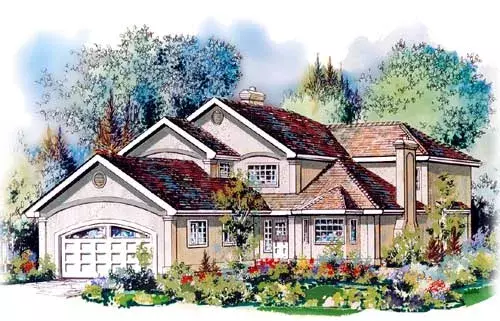 Traditional house plans 40-485 - front exterior, 1,962 sq ft, 3 bed, 2 bath house plans | Monster House Plans