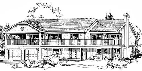 Traditional house plans 40-487 - front exterior, 1,972 sq ft, 3 bed, 2 bath house plans | Monster House Plans