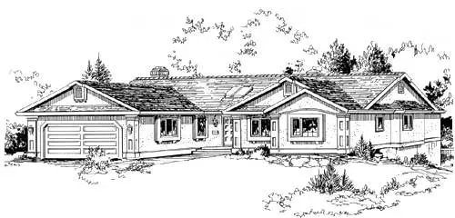 Traditional house plans 40-488 - front exterior, 1,973 sq ft, 3 bed, 2 bath house plans | Monster House Plans