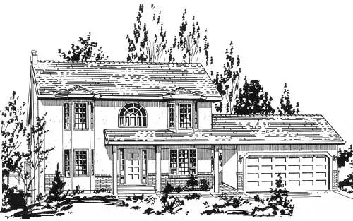 Traditional house plans 40-490 - front exterior, 1,977 sq ft, 3 bed, 1 bath house plans | Monster House Plans