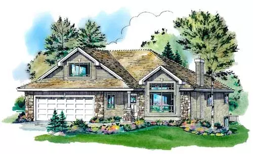 Traditional house plans 40-494 - front exterior, 1,985 sq ft, 3 bed, 2 bath house plans | Monster House Plans