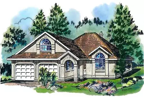 Southwest house plans 40-502 - front exterior, 2,030 sq ft, 3 bed, 2 bath house plans | Monster House Plans