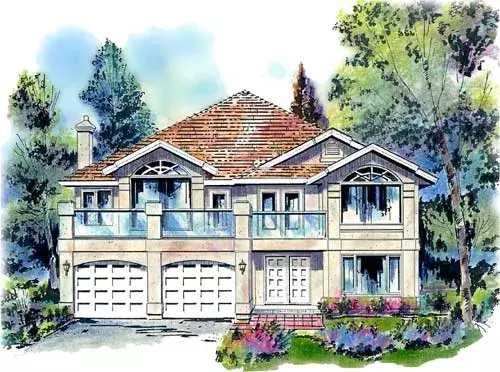 Southwest house plans 40-507 - front exterior, 2,066 sq ft, 4 bed, 2 bath house plans | Monster House Plans
