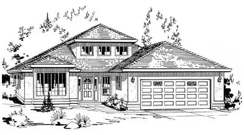 Traditional house plans 40-515 - front exterior, 2,114 sq ft, 3 bed, 2 bath house plans | Monster House Plans