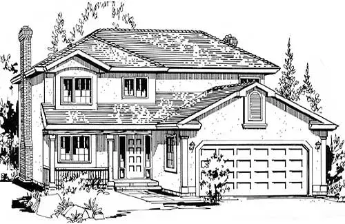 Traditional house plans 40-518 - front exterior, 2,140 sq ft, 3 bed, 2 bath house plans | Monster House Plans
