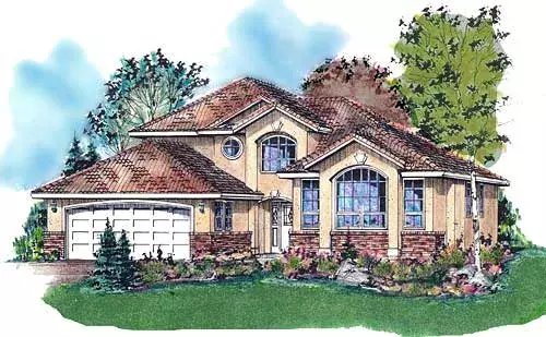 Traditional house plans 40-522 - front exterior, 2,161 sq ft, 4 bed, 2 bath house plans | Monster House Plans