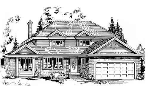 Traditional house plans 40-527 - front exterior, 2,205 sq ft, 4 bed, 3 bath house plans | Monster House Plans