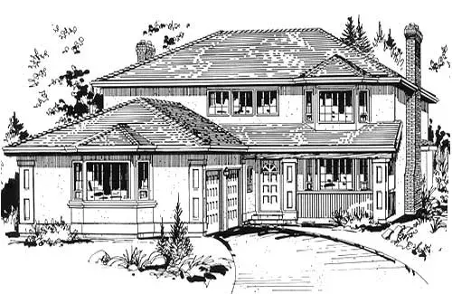 Traditional house plans 40-532 - front exterior, 2,243 sq ft, 3 bed, 2 bath house plans | Monster House Plans