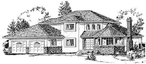 Traditional house plans 40-536 - front exterior, 2,284 sq ft, 3 bed, 2 bath house plans | Monster House Plans