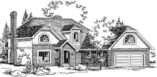 European house plans 40-542 - front exterior, 2,350 sq ft, 3 bed, 2 bath house plans | Monster House Plans