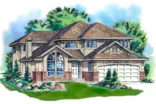 Traditional house plans 40-546 - front exterior, 2,374 sq ft, 5 bed, 2 bath house plans | Monster House Plans