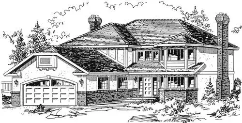 Traditional house plans 40-552 - front exterior, 2,416 sq ft, 4 bed, 2 bath house plans | Monster House Plans