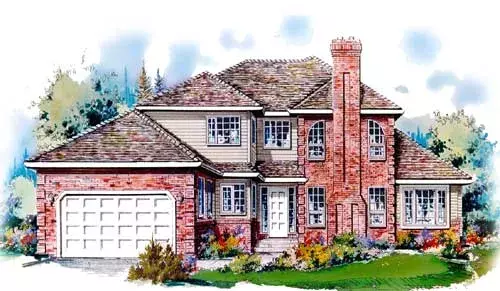 Traditional house plans 40-558 - front exterior, 2,461 sq ft, 4 bed, 3 bath house plans | Monster House Plans
