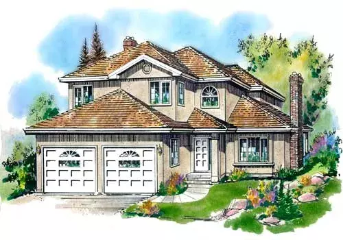 Traditional house plans 40-559 - front exterior, 2,461 sq ft, 5 bed, 2 bath house plans | Monster House Plans