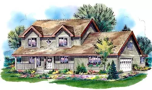 Country house plans 40-563 - front exterior, 2,494 sq ft, 4 bed, 2 bath house plans | Monster House Plans